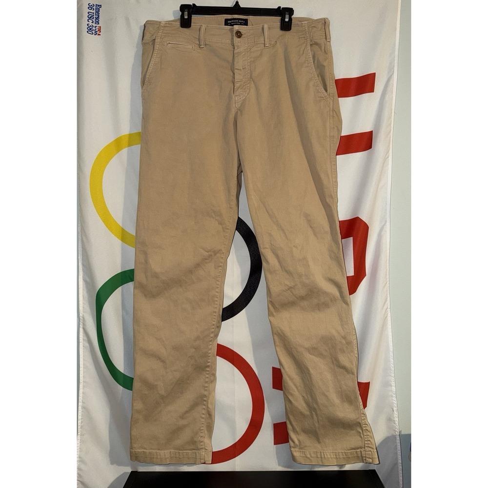 American Eagle Extreme Flex Relaxed Straight Khaki Pants 36x36 (37x34)